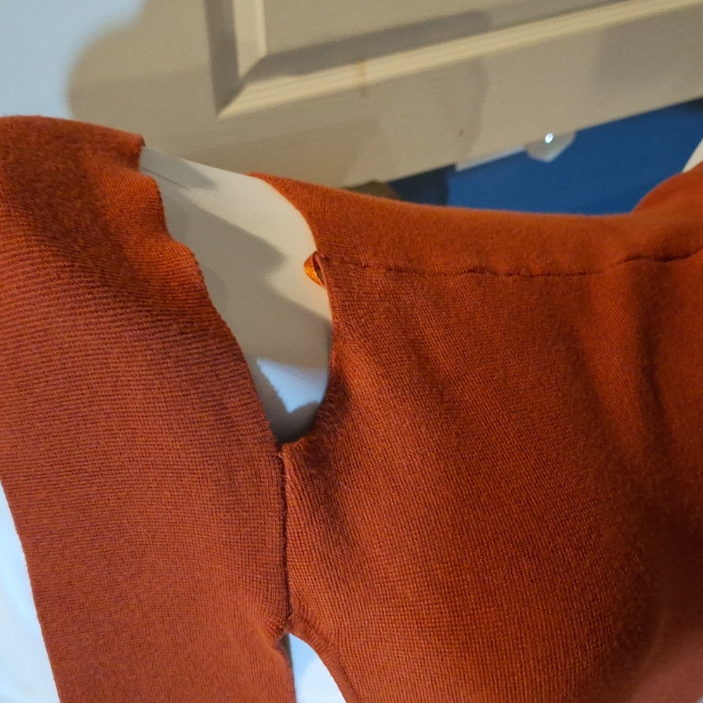 Express Dark Red Off the Shoulder Stretchy Crop Top Small - Picture 7 of 7